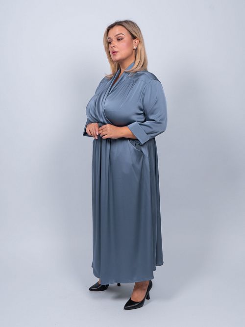 31-010284-1604-54 Платье Моника женское  серый EVA GRAFFOVA 