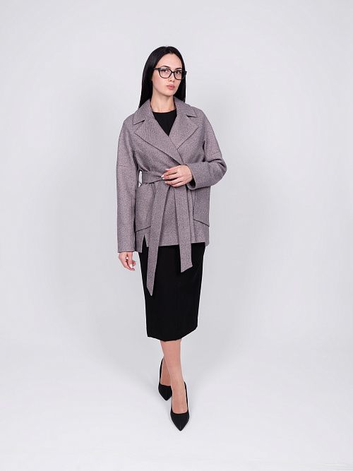 KR-292-Рубчик-8 Пальто женское темно-коричневый Sempati 