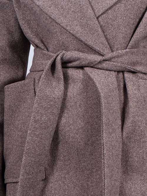KR-291-рубчик Пальто женское коричневый Kristina Moda 