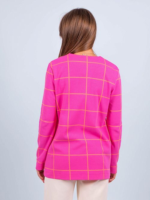 ЕВТ3223/ Жакет женский розовый, клетка VERY NEAT 