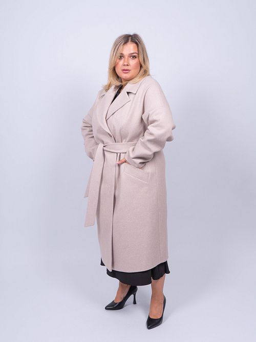 KR-227B/6-Рубчик Пальто женское бежевый 365 