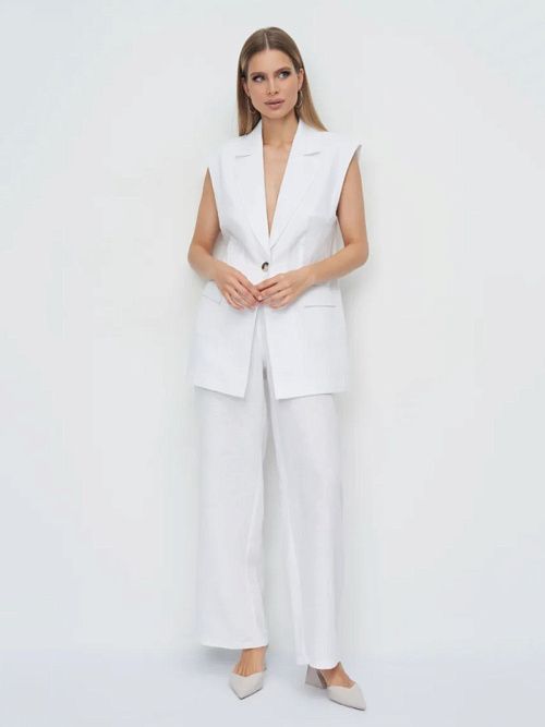 52108-БР Брюки женские белый ELECTRA STYLE 