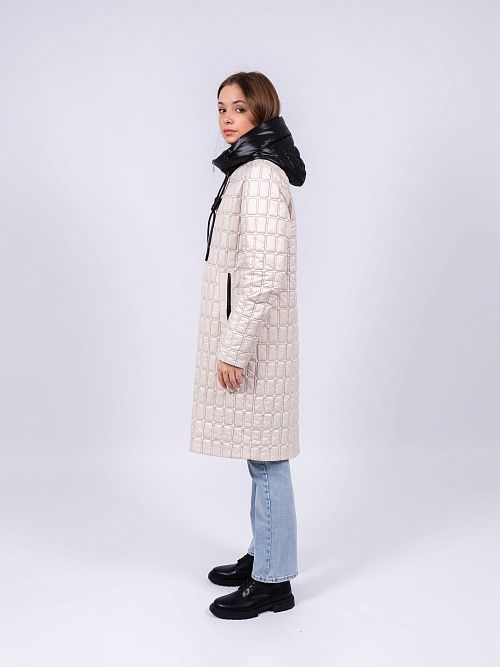 9117-1 Пальто женское бежевый Baimuni 
