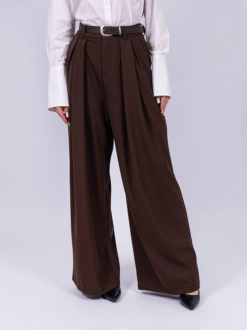 8763 Брюки женские темно-коричневые NAVI  