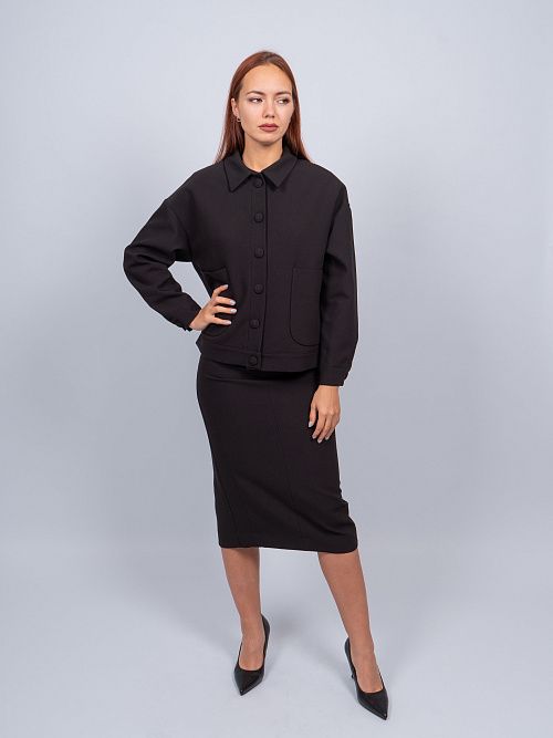 241008 Жакет женский черный MIRA MIA 