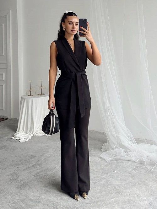 7461 Брюки женские черный  GIRL 