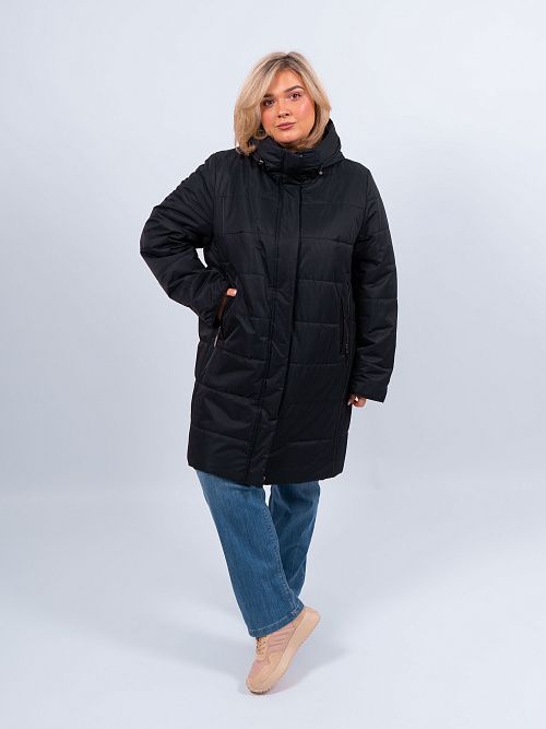 GWC4721I-G901 Пальто утепленное женское черный ICEbear 