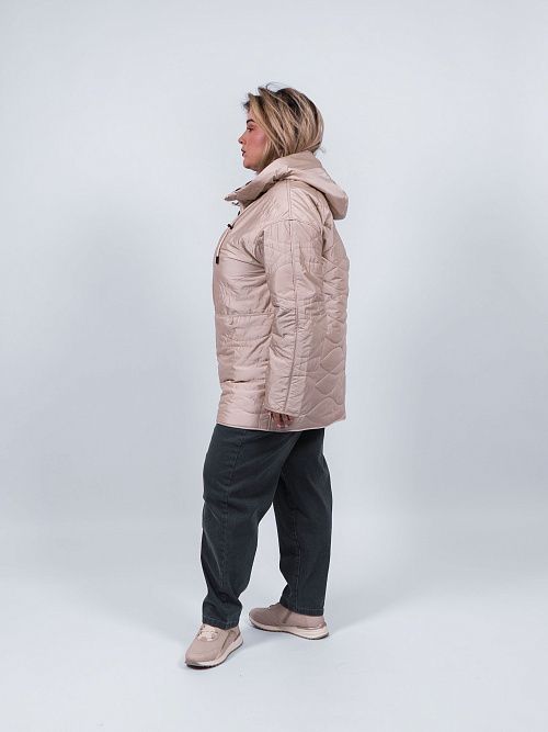 9211 Куртка женская двухсторонняя бежевый/коричневый Baimuni 