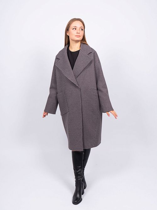 KR-291-Гус.лапка723 Пальто женское темно-серый Sempati 