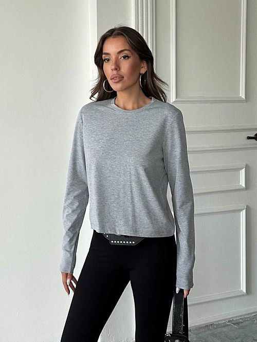 4624-gray Лонгслив женский серый Girl 