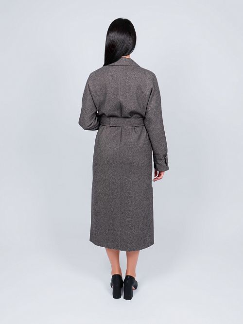 KR-309-МИЛЛ-1 Пальто женское темно-коричневый 365 