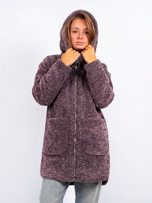 3-0306м-3181/1 Пальто меховое женское темный латте ELECTRA STYLE 