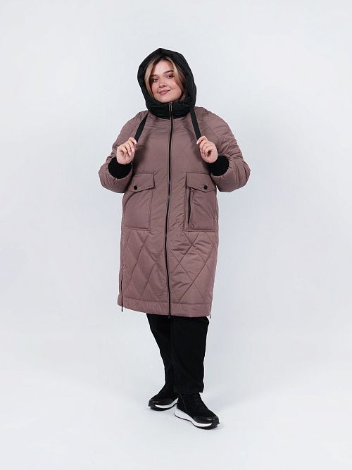 3645 Пальто женское коричневый Baimuni 