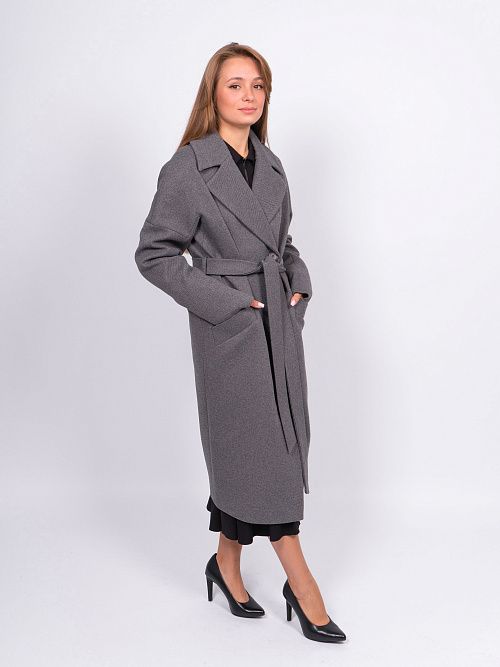 KR-227N/12-Рубчик Пальто женское антрацитовый 365 