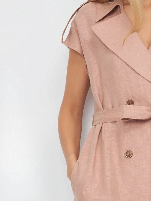 52113-ПЛ Платье женское бежево-розовый ELECTRA STYLE 