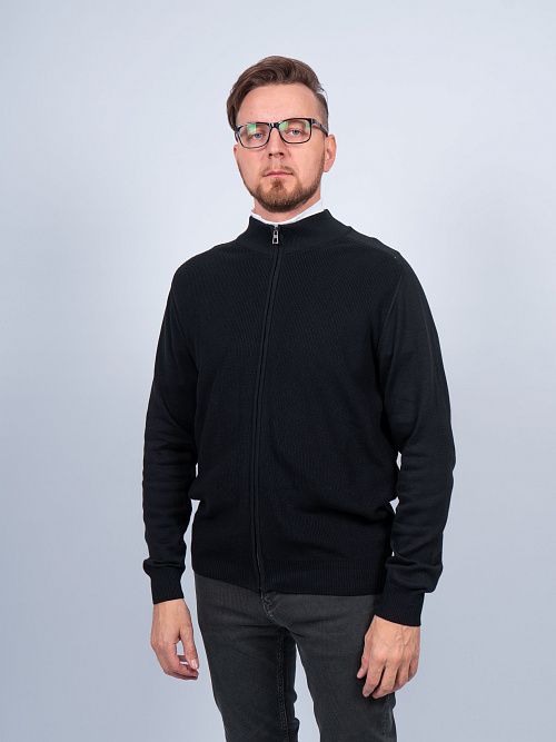 826-0230.O019.Y000.L.S0401 Кардиган мужской черный LUXOR 