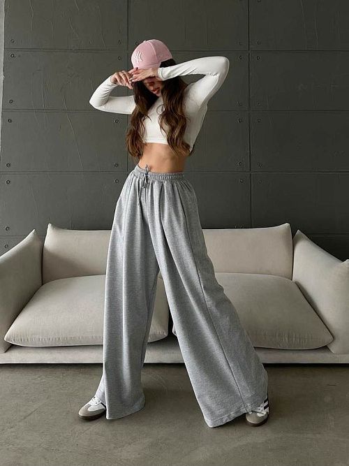 4547-gray Брюки женские серый GIRL 