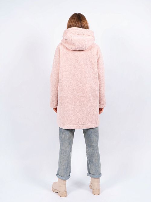 3-0306м-3181 Пальто меховое женское ванильный ELECTRA STYLE 