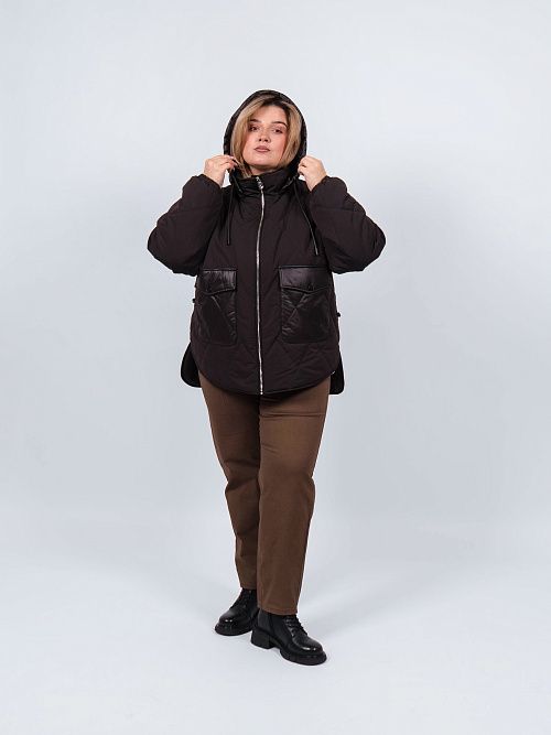 7616D Куртка женская черный Baimuni 