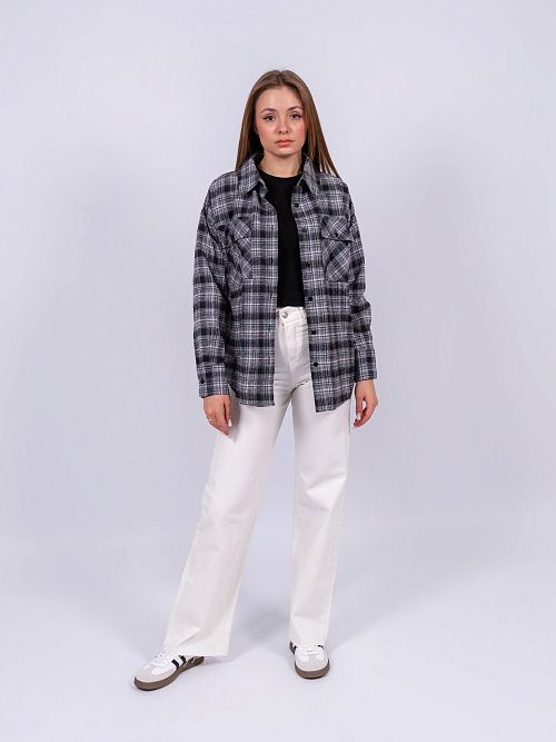 7415 Рубашка женская серый MYD 