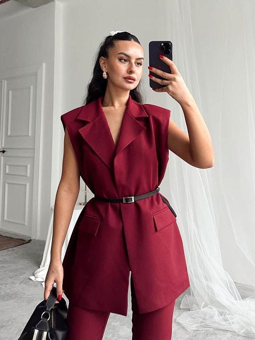 7459 Жилет женский бордовый GIRL 