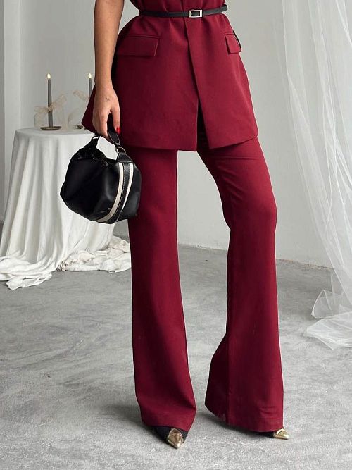 7461 Брюки женские бордовый  GIRL 