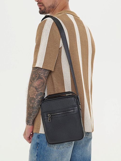 114-616-11-4 Сумка мужская черный Portofiano 