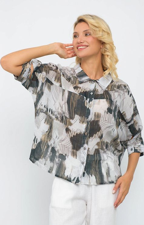 05412AA Блузка БЕЙЛЛИ серый AGENDA 