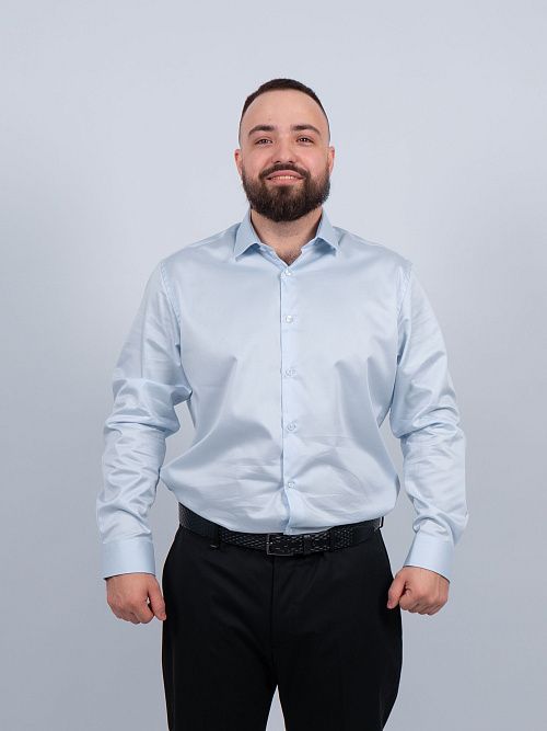 820-1310.C051.Y000.L.XB0441 Рубашка мужская голубой LUXOR 