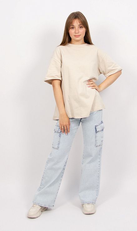 9007 Футболка женская бежевый ИРИНА 