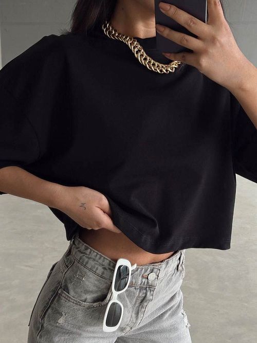 4608 Футболка женская черный GIRL 