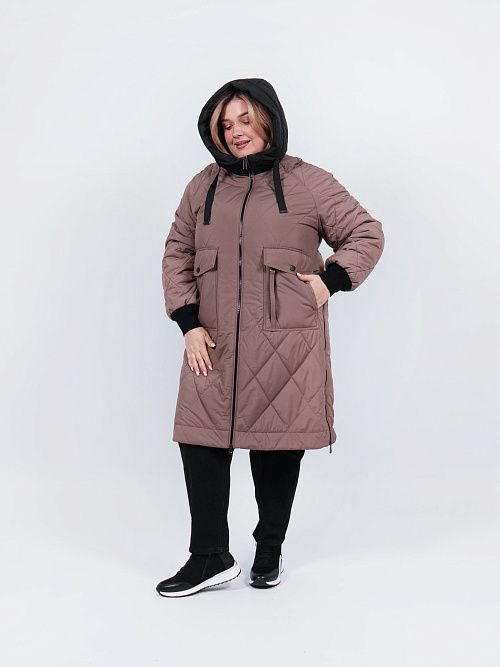 3645 Пальто женское коричневый Baimuni 