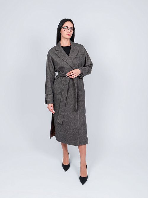 KR-309-МИЛЛ-1 Пальто женское темно-коричневый 365 