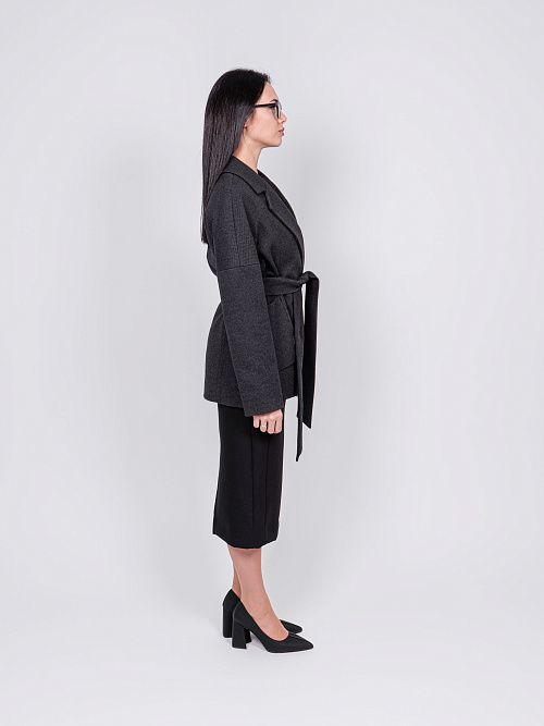 KR-292-МИЛЛ-6 Пальто женское темно-серый 365 