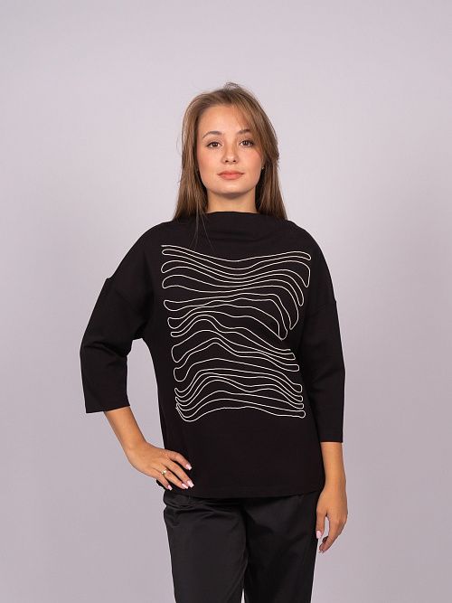 242025 Кофта женская черный MIRA MIA 