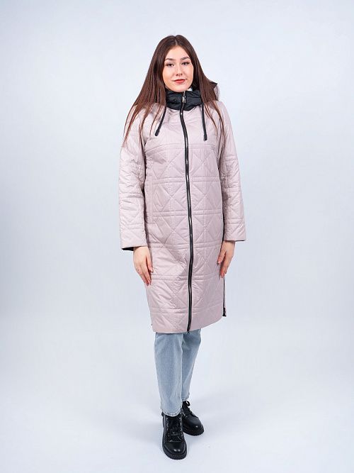 2699 Пальто утепленное женское бежевый Baimuni 