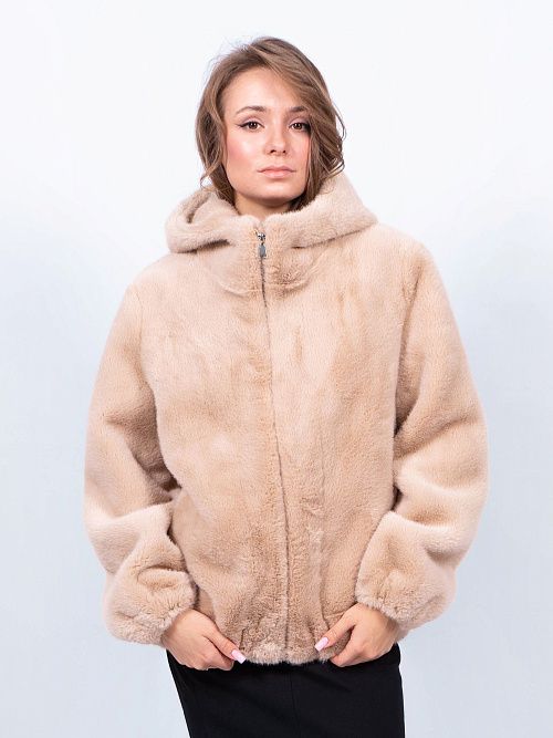 25-ELSX-009-1 Полушубок женский бежевый Sempati 