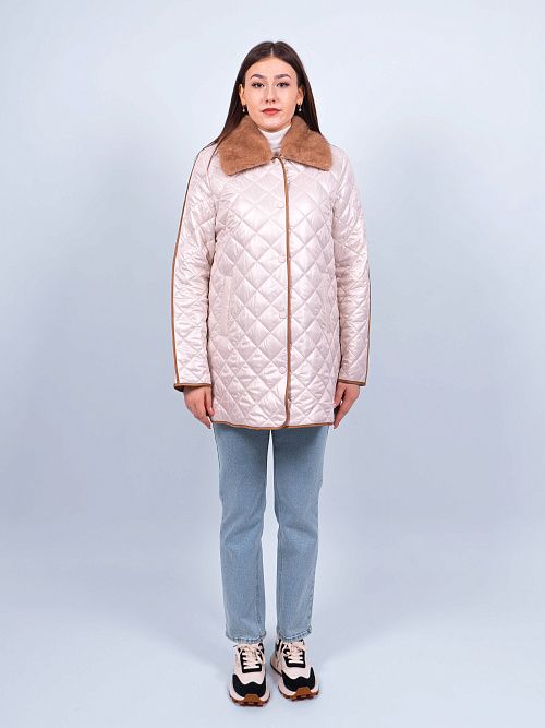 M26050 Куртка удлиненная женская бежевый Baimuni 