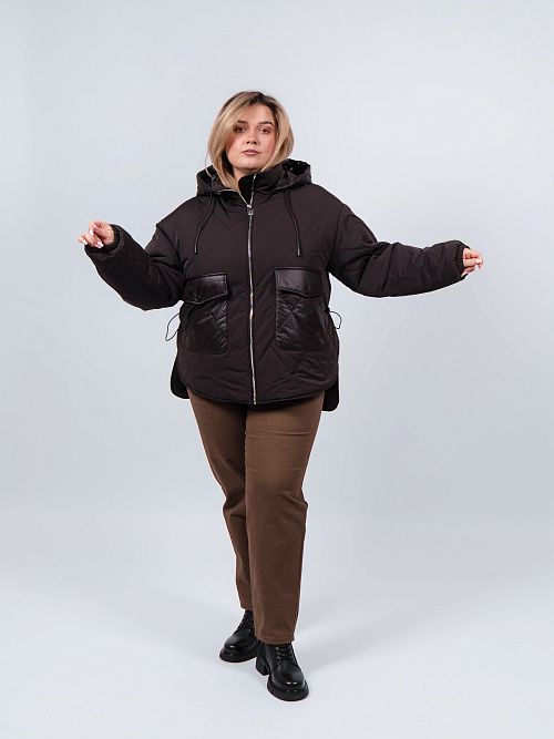 7616D Куртка женская черный Baimuni 