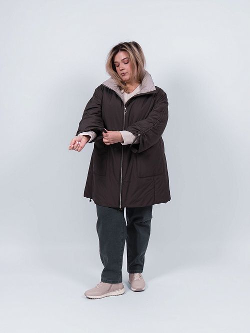 9101-1 Пальто женское зеленый Baimuni 