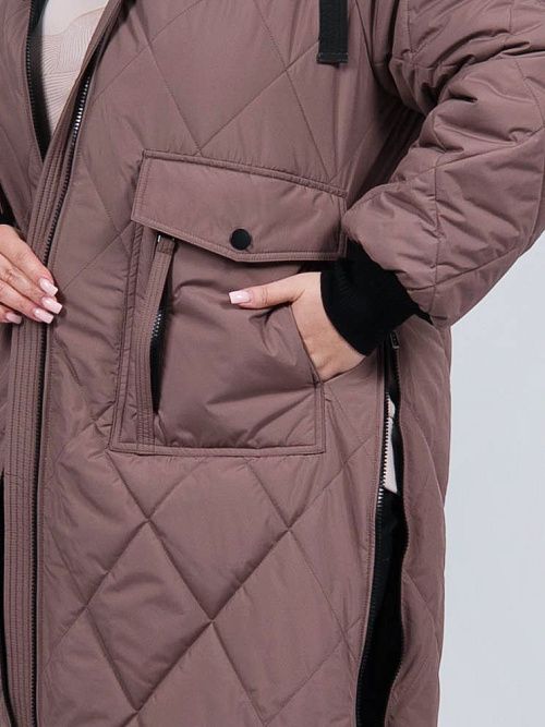 3645 Пальто женское коричневый Baimuni 