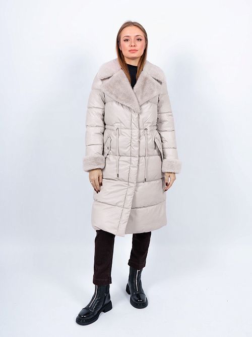 5БП-43039-985 Пальто женское утепленное серый ELECTRA STYLE 