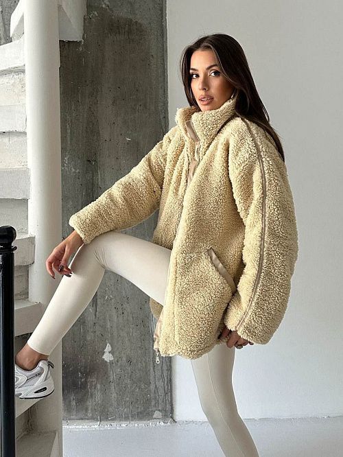 7435-beige Куртка женская бежевый GIRL 
