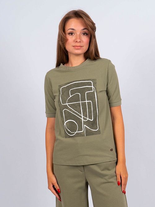 ЕВТ3219/ Футболка женская хаки VERY NEAT 