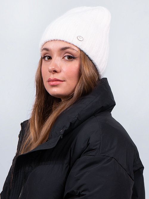 МАРГО Шапка женская белый ELITE LINE 