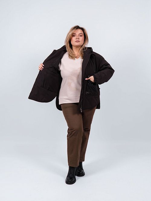 7616D Куртка женская черный Baimuni 