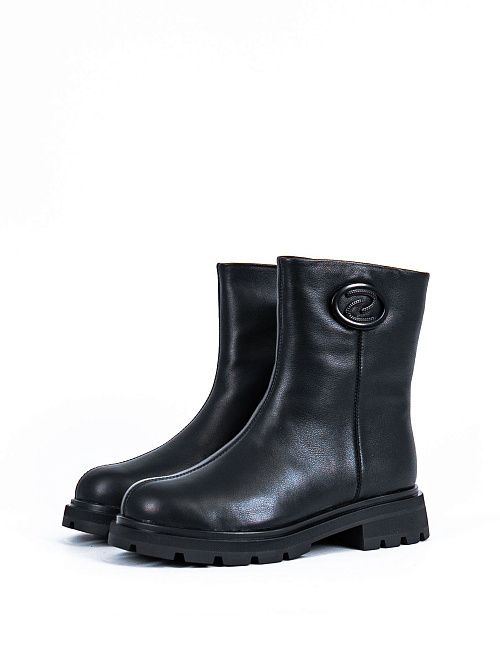 LCW24-BWLM3-071B(L) Полусапоги женские черный Covani 