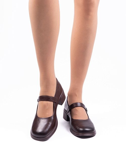 V8A80150-2 Туфли женские натуральная кожа коричневый 365 