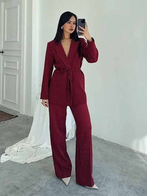 4124 Пиджак женский бордовый GIRL 