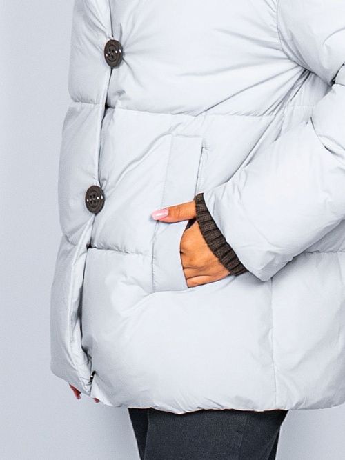 78158/13 Куртка удлиненная женская светло-серый Baimuni 